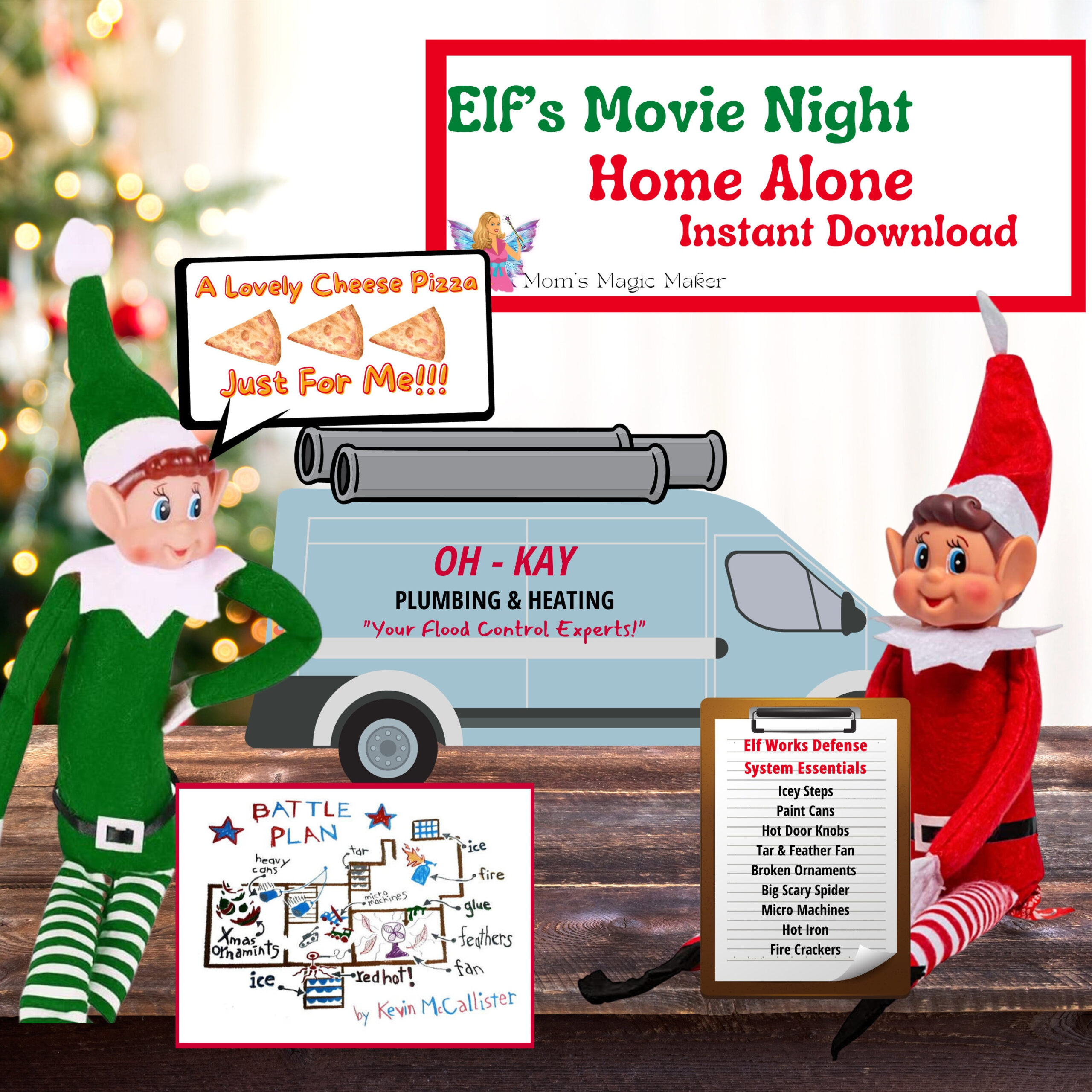Elf'S Movie Night - Home Alone * Printable * Instant Download with Elf on the Shelf Home Alone Printable