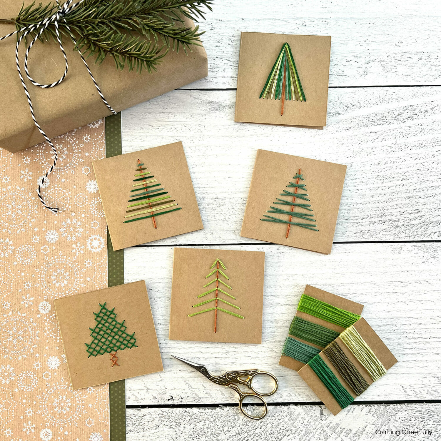 Embroidered Tree Holiday Cards And Gift Tags - Crafting Cheerfully within Christmas Free Printable Paper Pricking Patterns