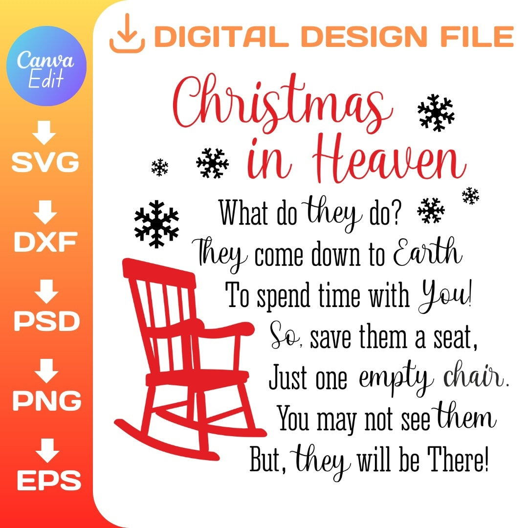 Empty Chair Poem Printable - Etsy throughout Christmas Empty Chair Poem Printable