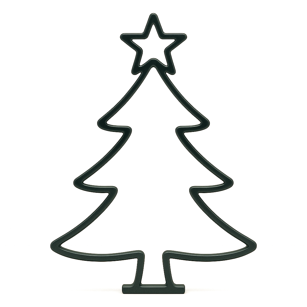 🎄 Christmas Tree Silhouette – 3D Printable Minimal Holiday Decor in Printable Christmas Tree Silhouette