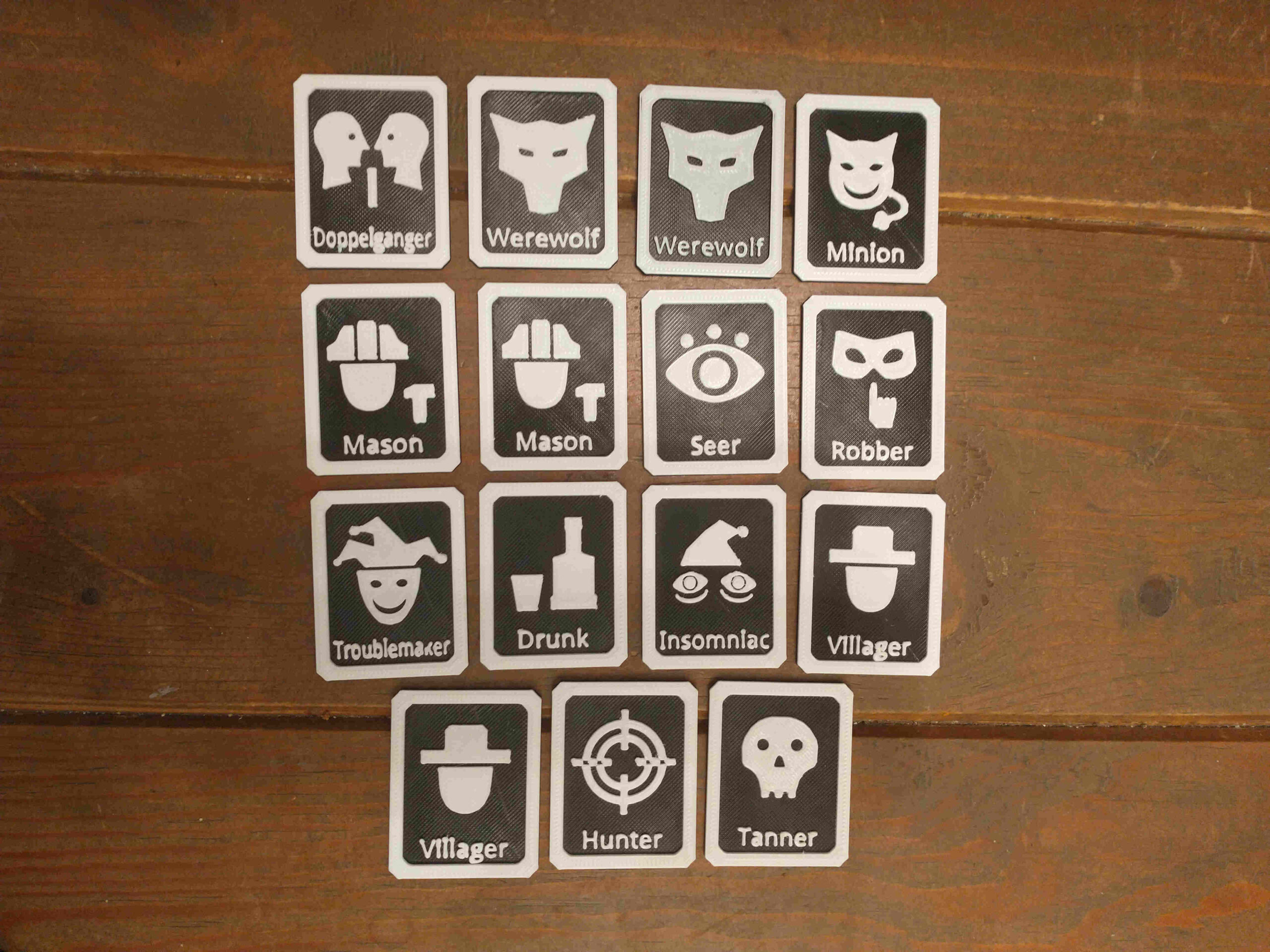 🐺 One Night Ultimate Werewolf Cards・Free 3D File For ・Cults throughout Free Printable Werewolf Game Cards