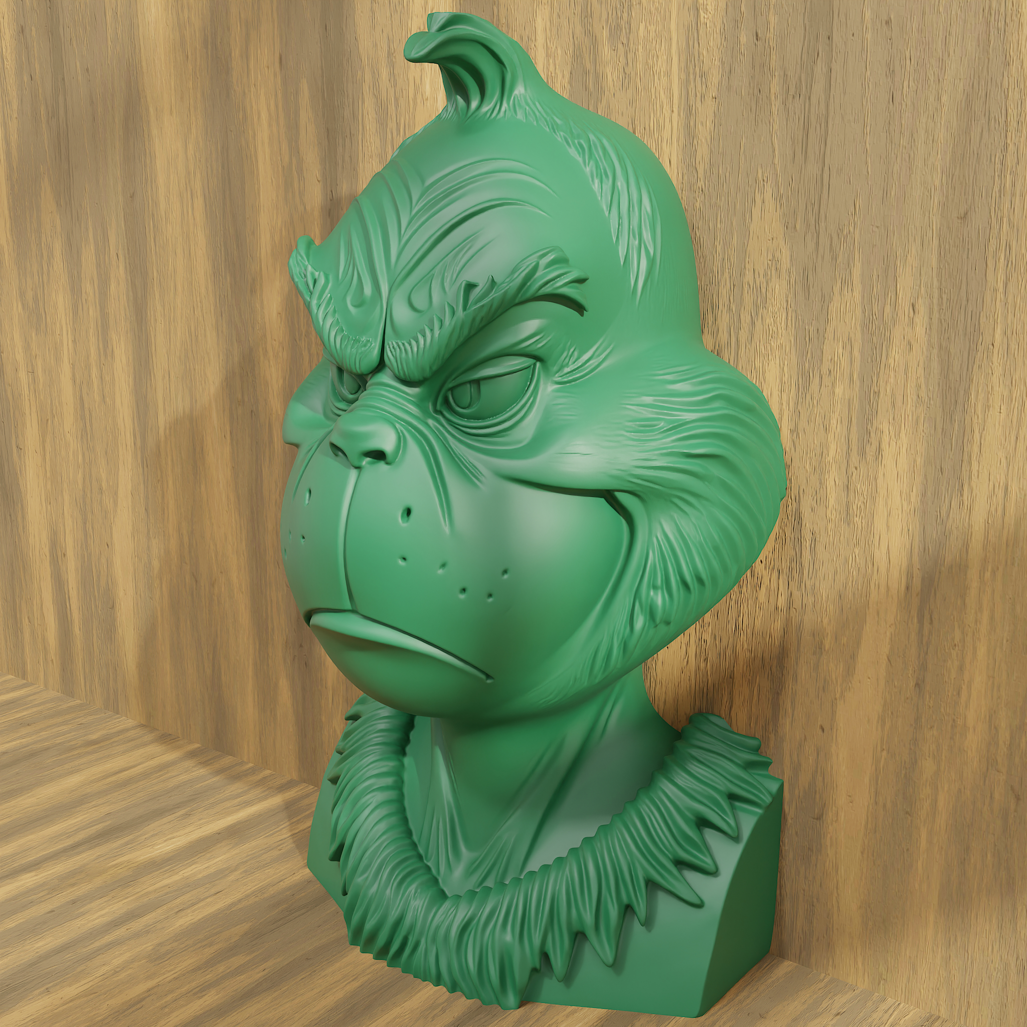 👤 Grinch Bust – Angry Face Decorative Statue (3D Print Stl)・ Stl regarding 3D Printable Grinch Face