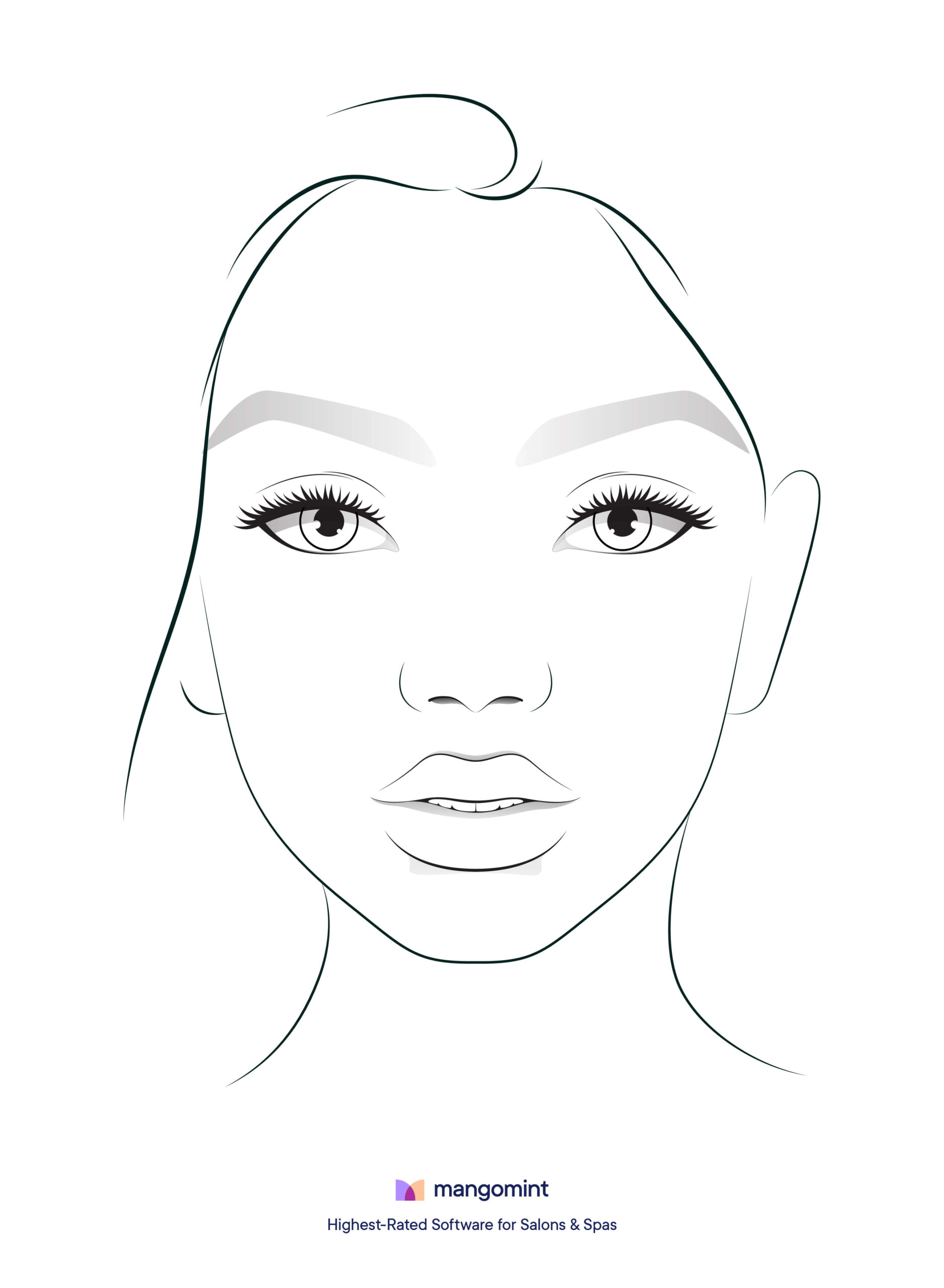 Face Charts: Templates For Spas, Salons, And Tattoo Shops throughout Face Chart Printable