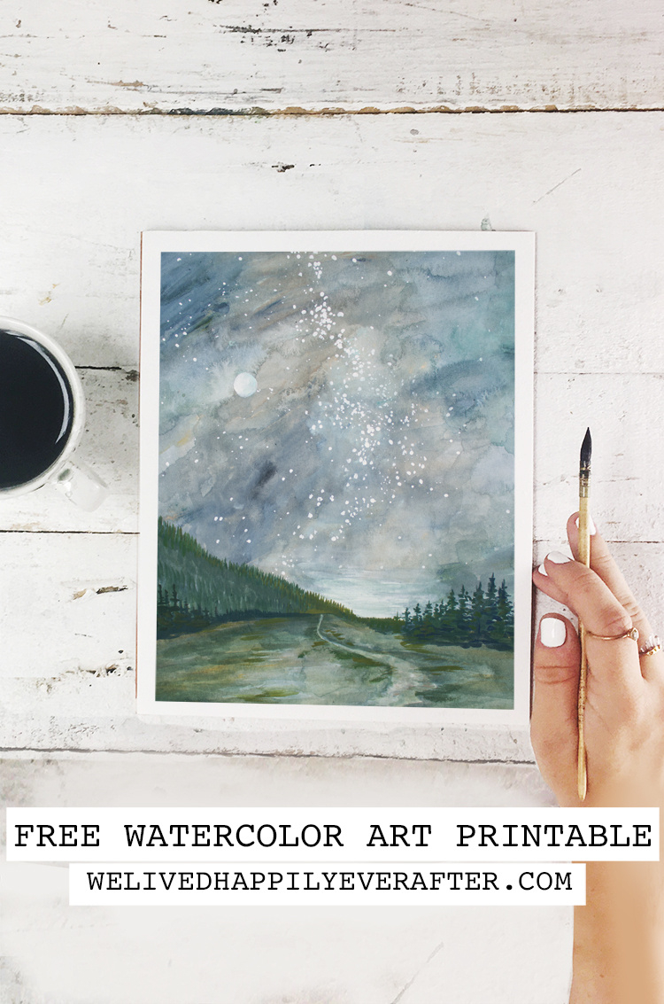 Fairytale Like Forest Watercolor Free Printable Art Print | We for Free Printable Watercolor Pictures to Paint