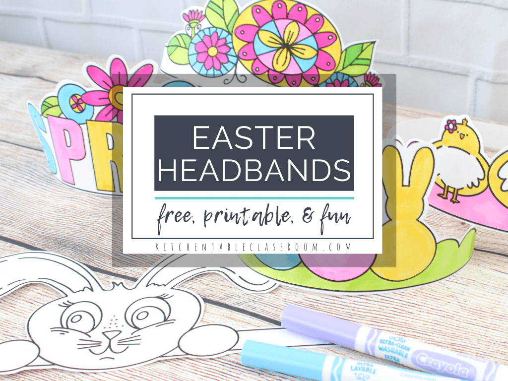 Five Printable Easter Headbands- Bunny Ears And More - The Kitchen throughout Free Printable Easter Headband