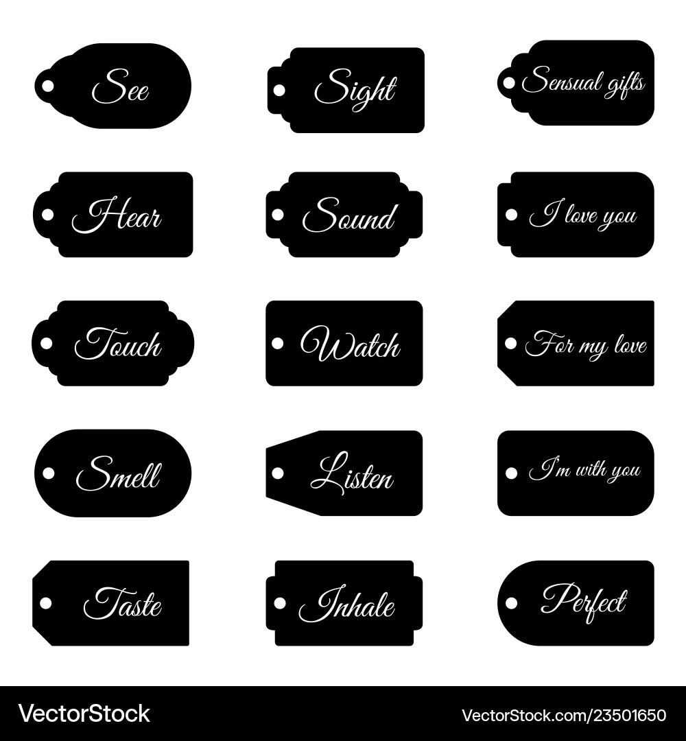 Five Senses Gift Tags And Card Flat – Royalty-Free Vector with regard to 5 Senses Gift Tags Free Printable