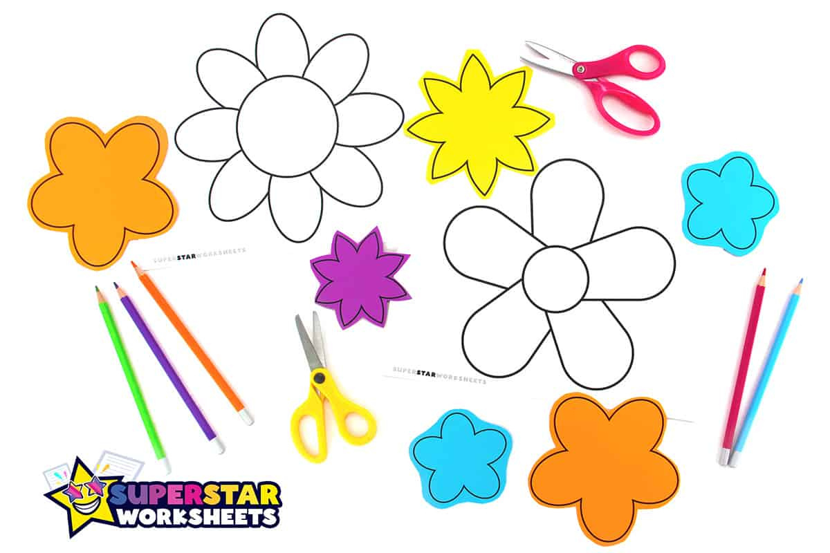 Flower Templates (Free Printables) - Superstar Worksheets for Free Printable 3D Flower Template