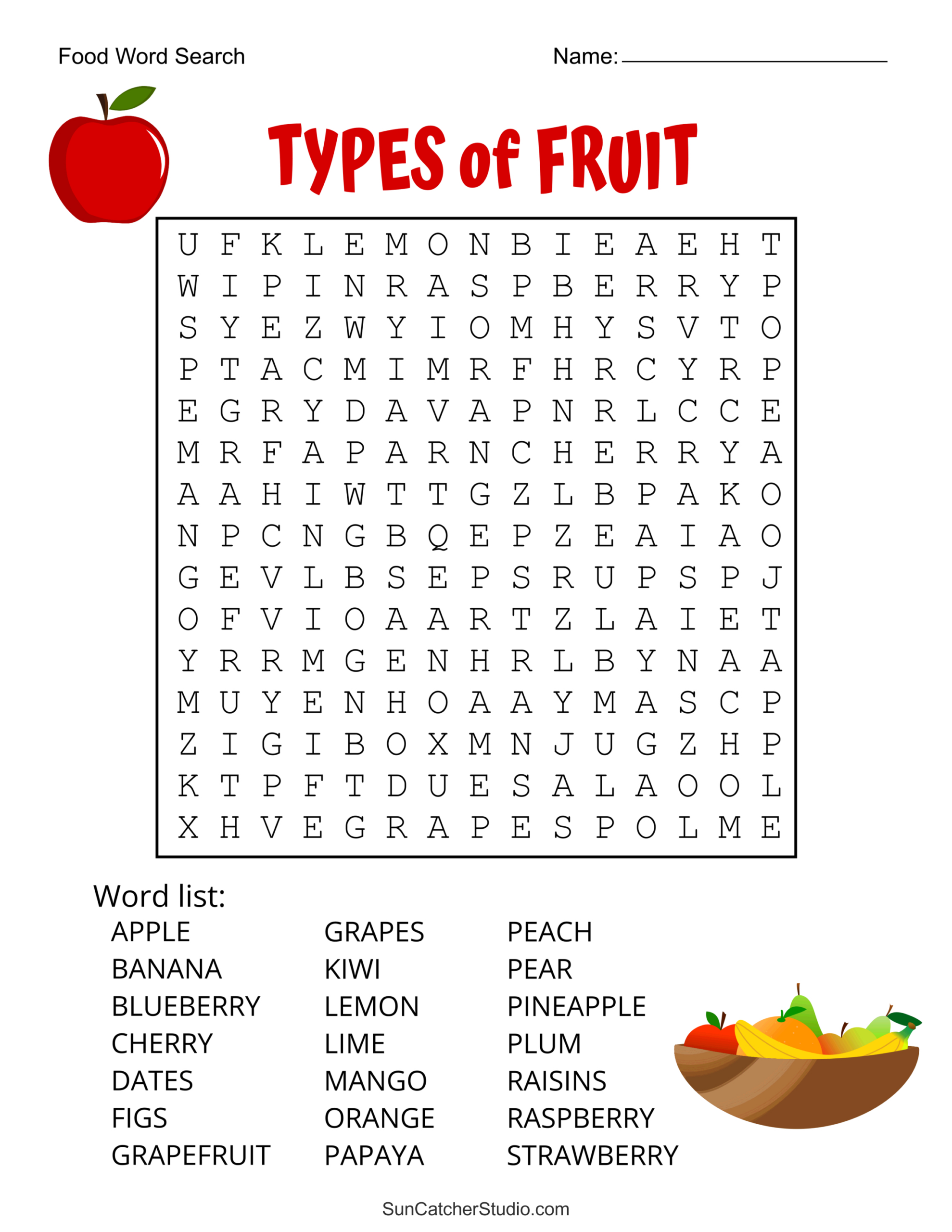 Food Word Search (Free Printable Puzzles) – Free Printables regarding Free Printable Large Print Word Searches