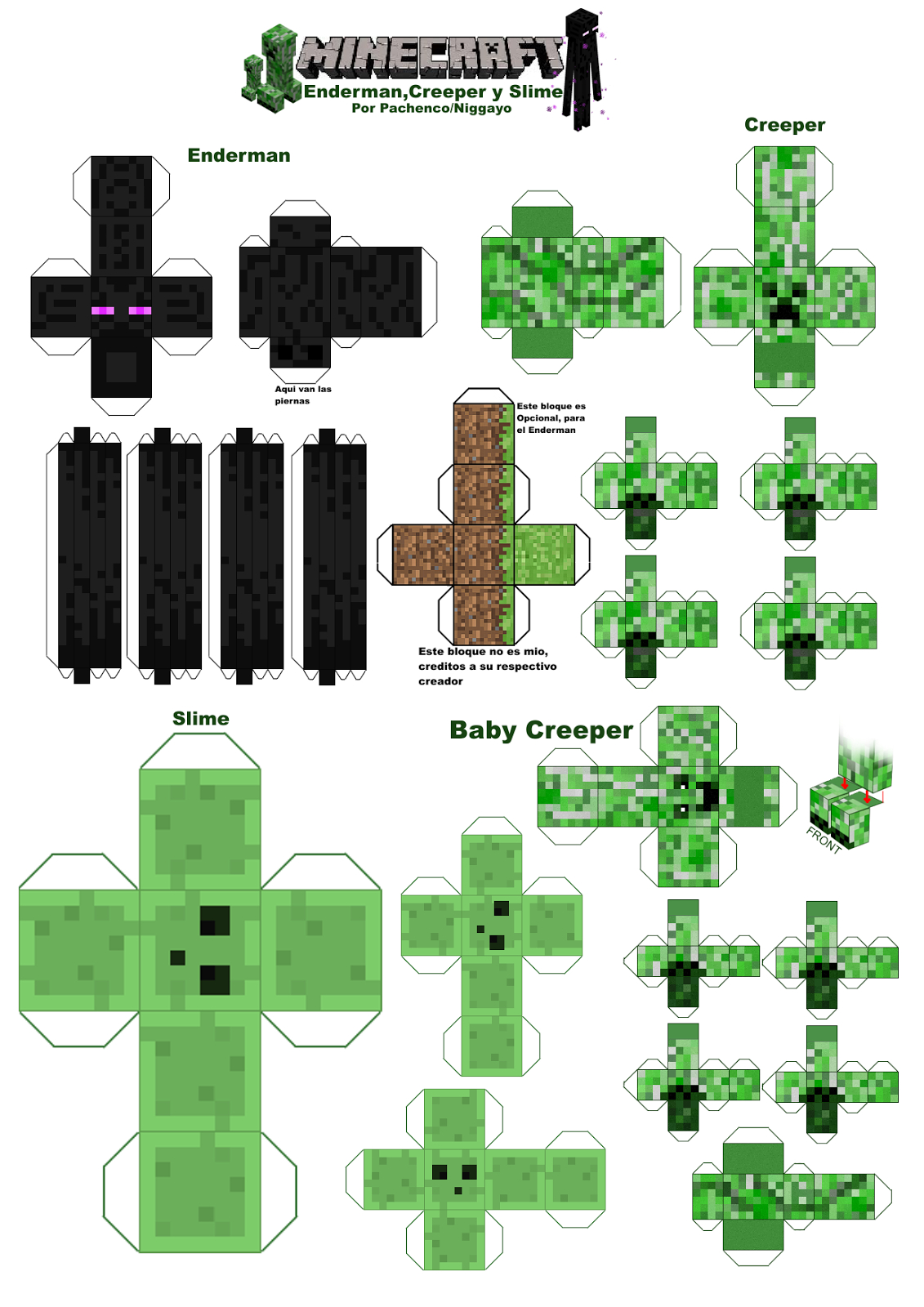 For Anyone Who Wants To Papercraft Print This Pages So You Can Do throughout Free Minecraft Printable Cutouts
