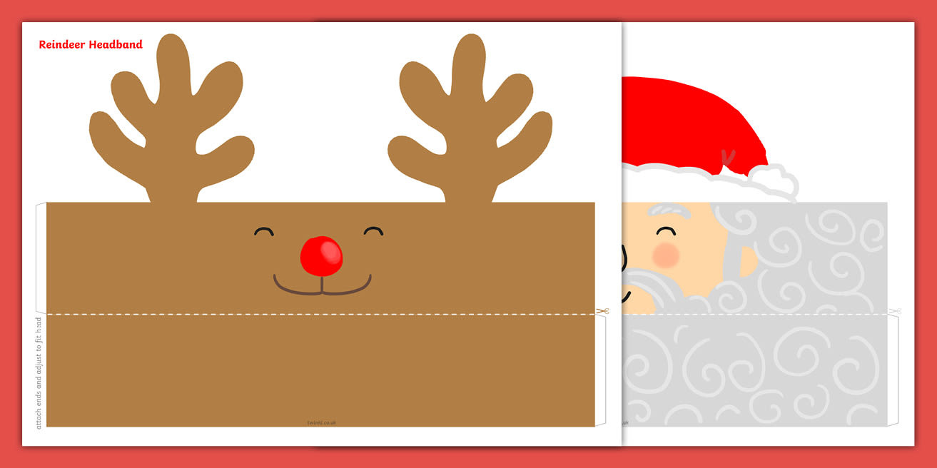 Foundation Phase Christmas Headbands - Activity inside Christmas Headband Craft Template