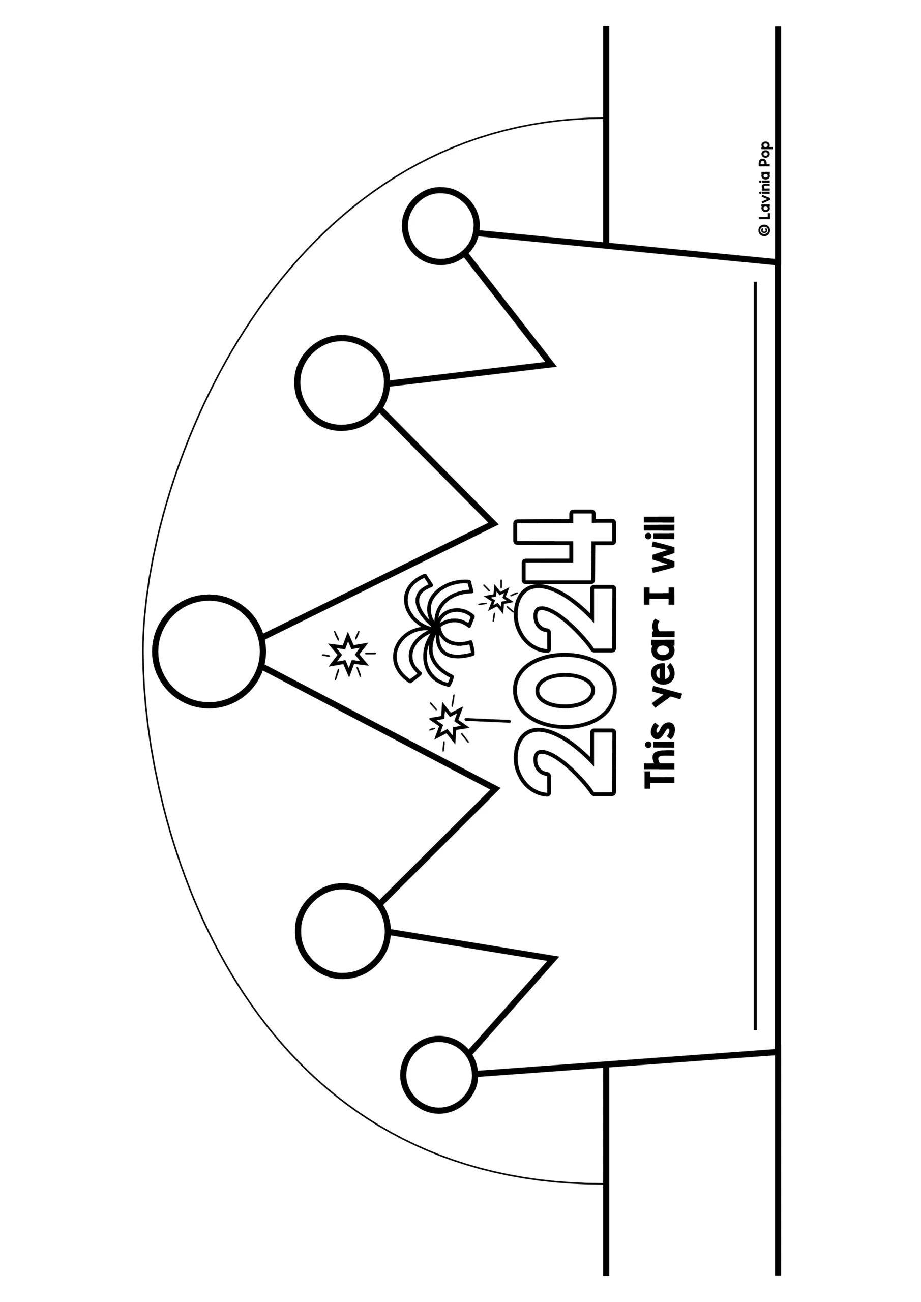 Free 2024 New Year Crowns for Happy New Year Crown Printable