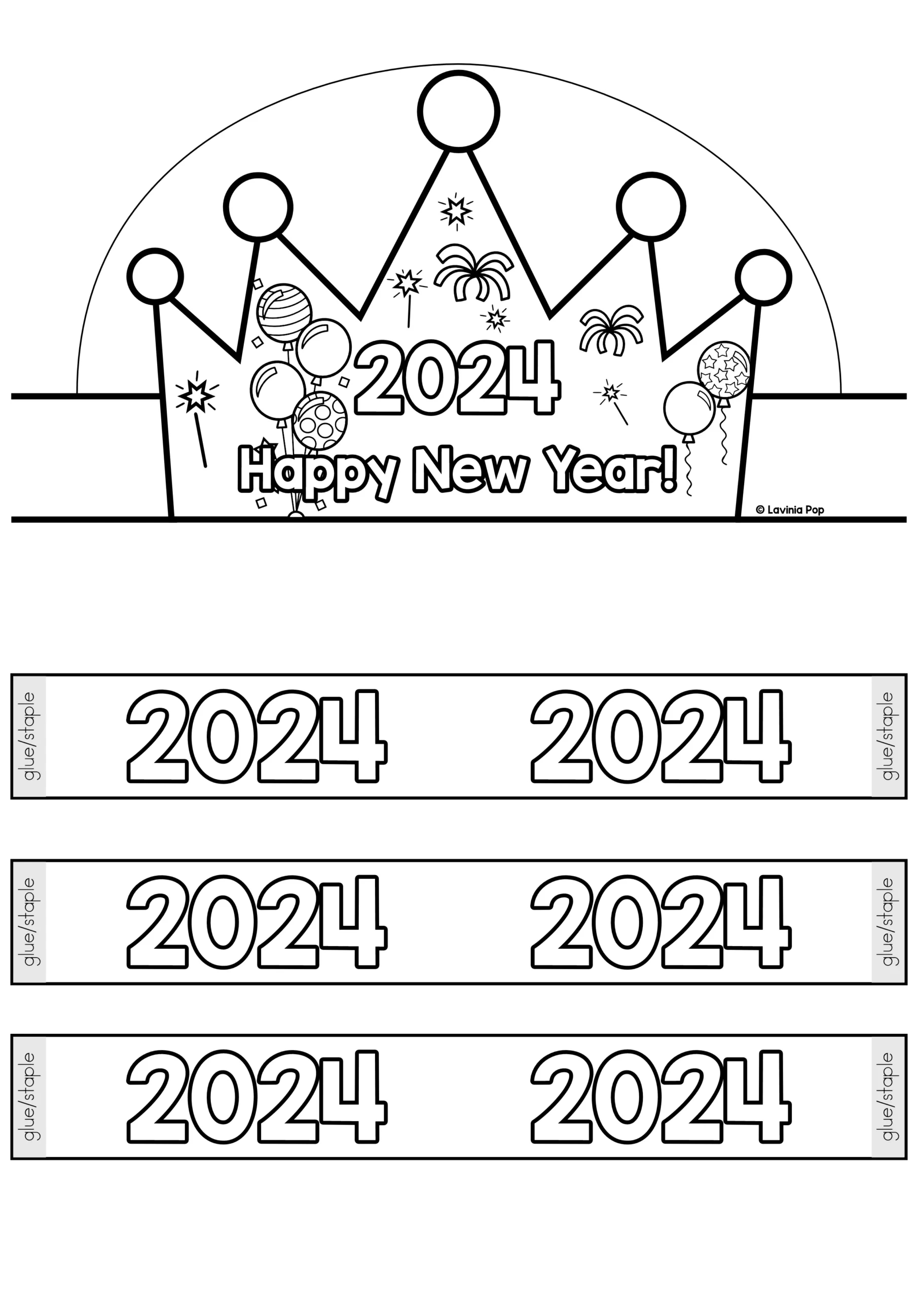 Free 2024 New Year Crowns with regard to New Years Crown Printable