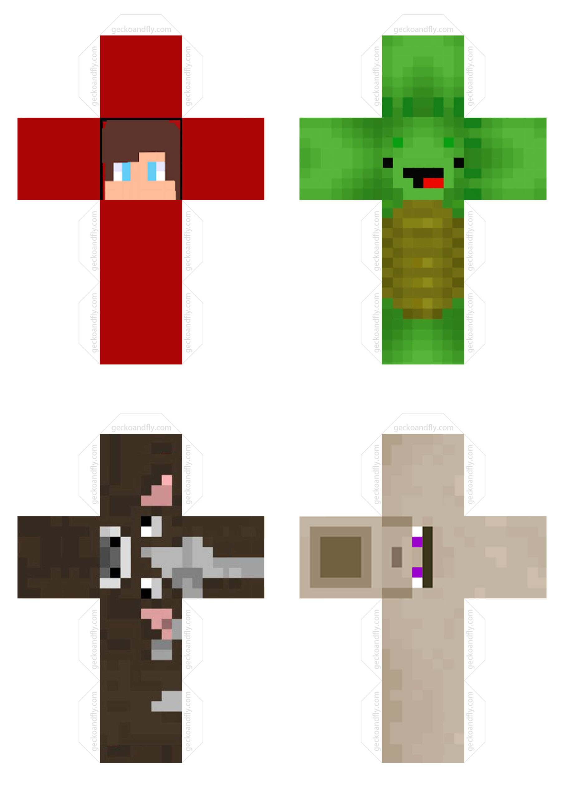 Free 24 Printable Diy Minecraft Cube Papercraft Templates inside Free Minecraft Printable Cutouts