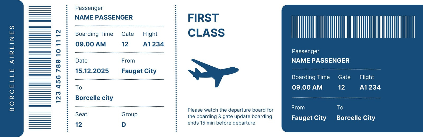 Free And Customizable Boarding Pass Templates within Printable Plane Ticket Template