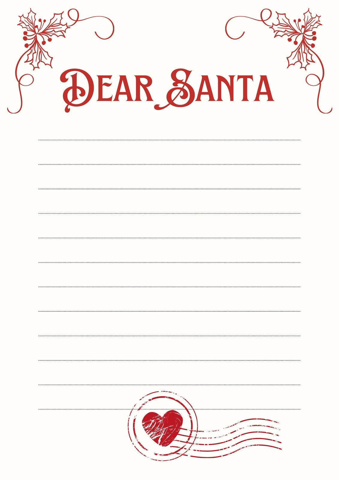 Free And Customizable Christmas Letter Templates | Canva regarding Santa Letter Printable
