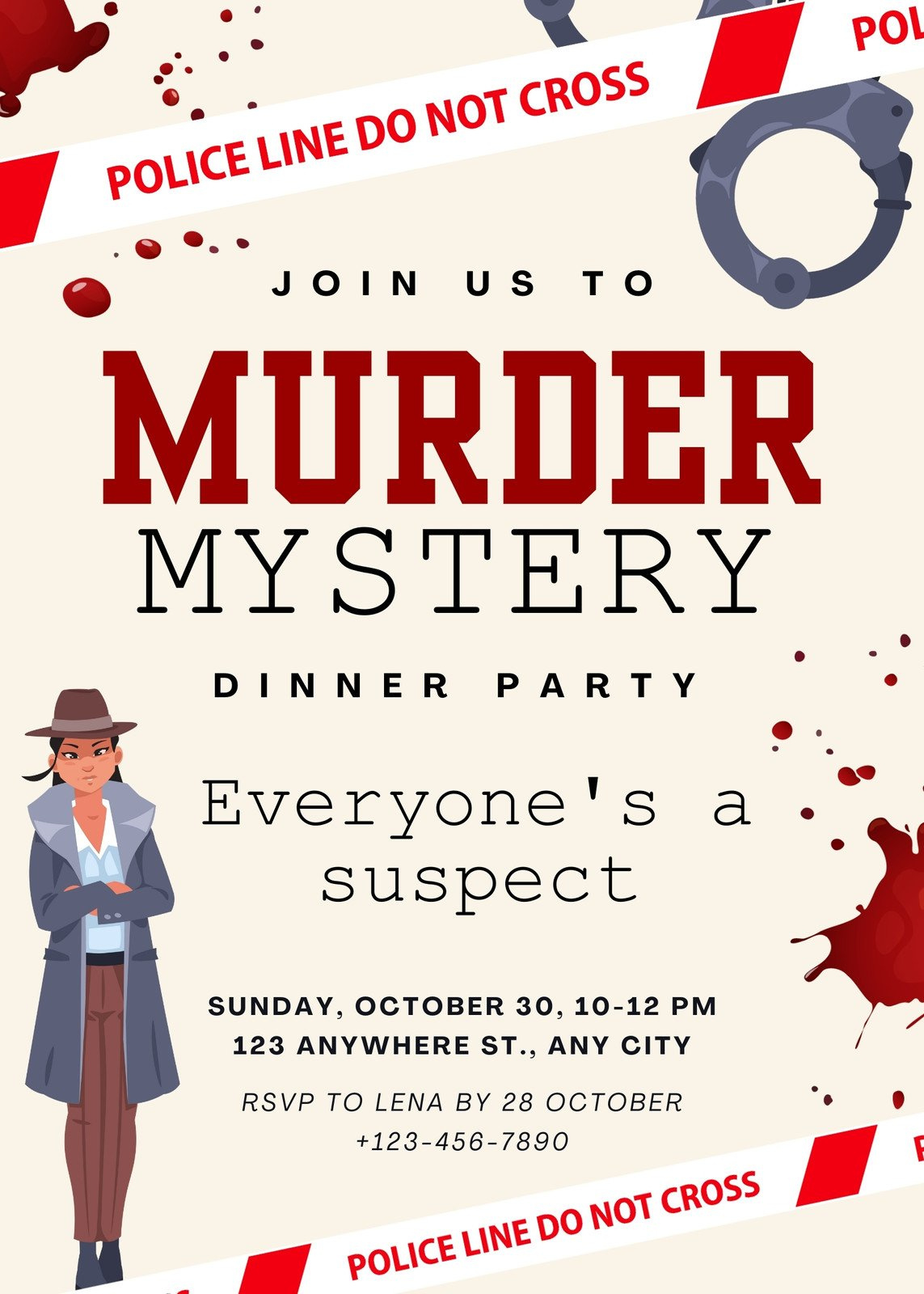 Free And Customizable Murder Mystery Templates intended for Free Murder Mystery Party Printables