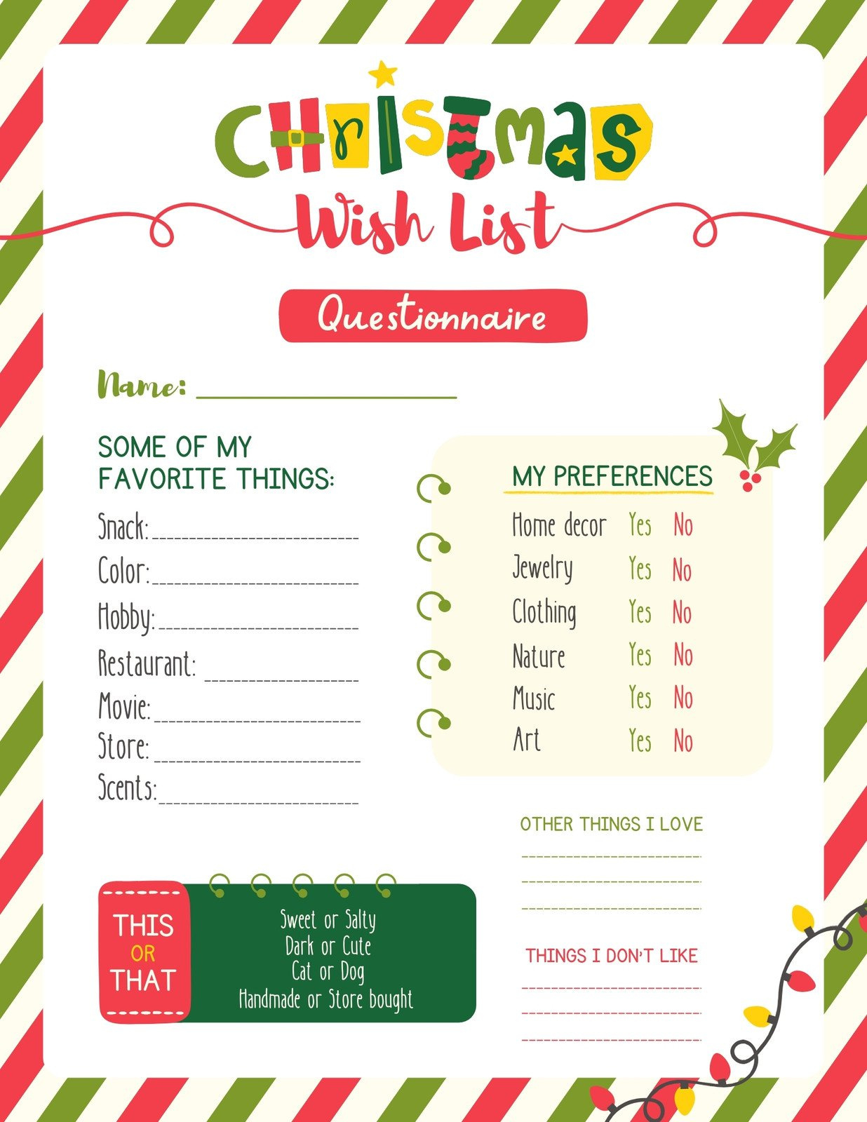 Free And Customizable Secret Santa Templates for Christmas Gift Exchange Form Printable