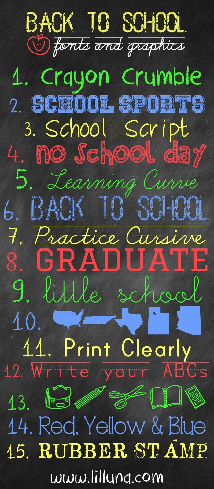 Free Back To School Fonts And Graphics – Let'S Diy It All – With pertaining to Free Printable Fonts No Download