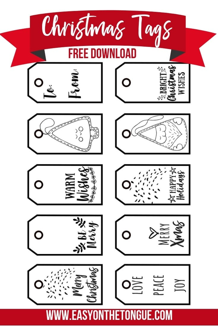 Free Black &amp;amp; White Christmas Gift Tags + A Download For You in Christmas Gift Tags Printable Black and White