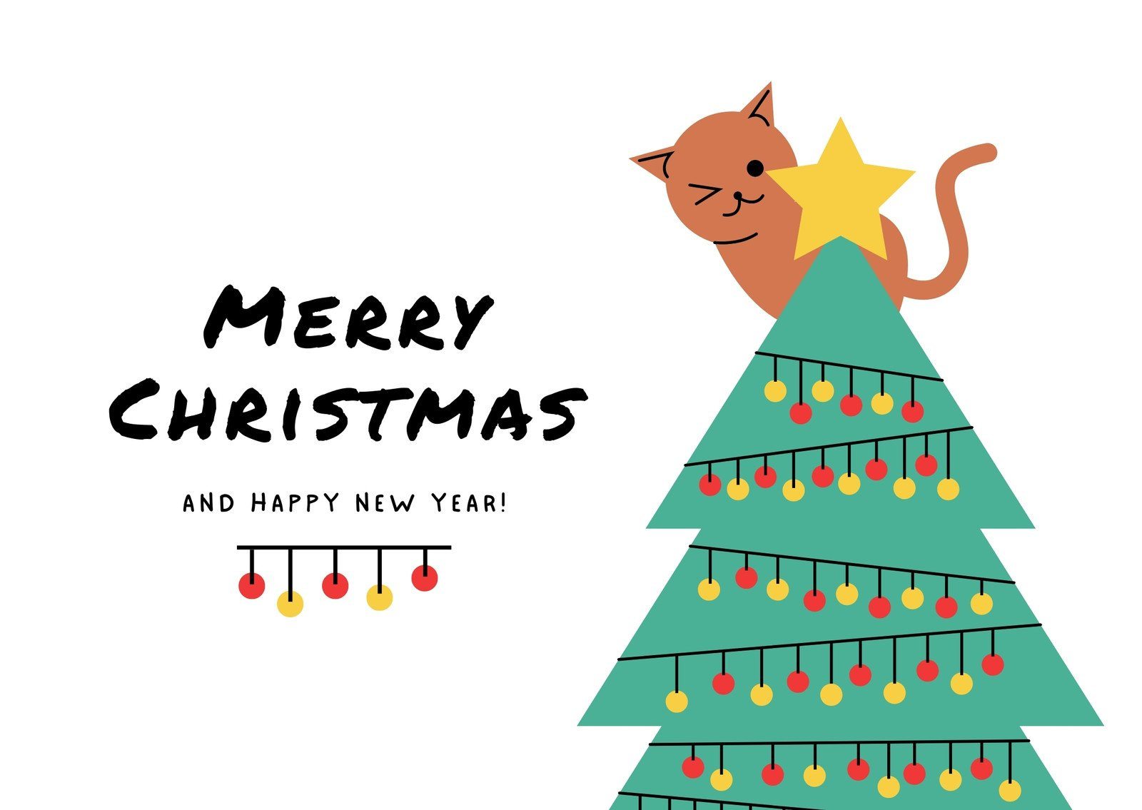 Free Cat Christmas Card Templates To Edit And Print | Canva in Printable Cat Christmas Card Digital Download