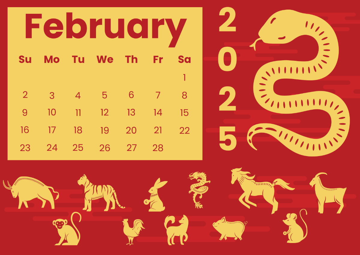 Free Chinese New Year Animals Calendar Template To Edit Online pertaining to Chinese New Year Animal Calendar Printable