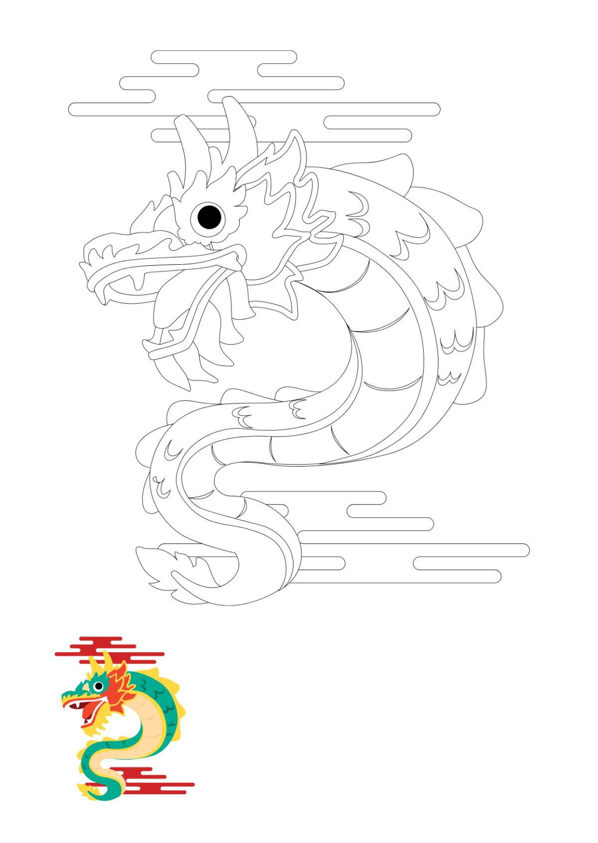 Free Chinese New Year Dragon Coloring Pages Template To Edit Online with Chinese New Year Dragon Coloring Page Free Printable