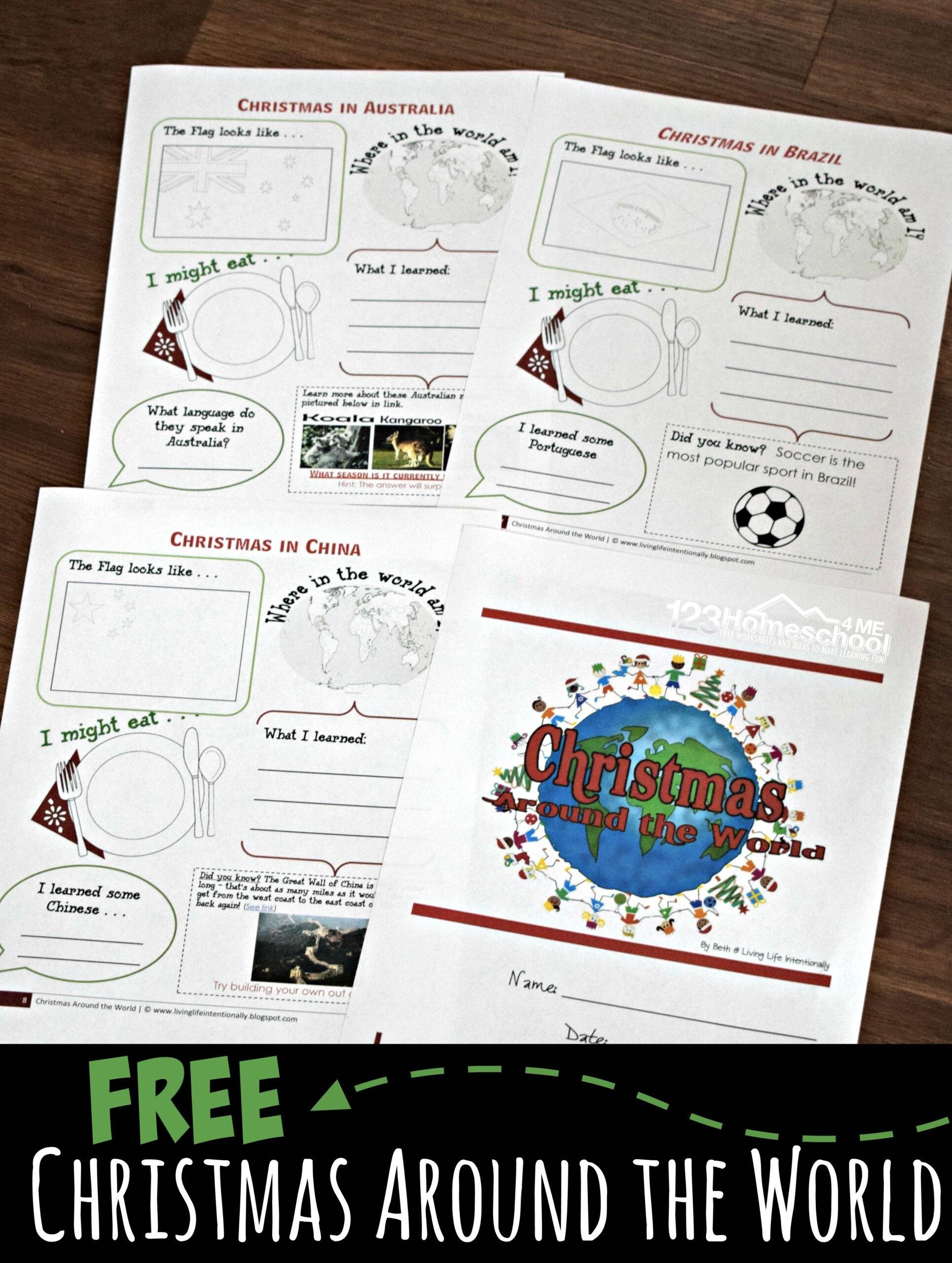 Free Christmas Around The World Worksheets For Kids + Activities intended for Christmas Around the World Printable Free