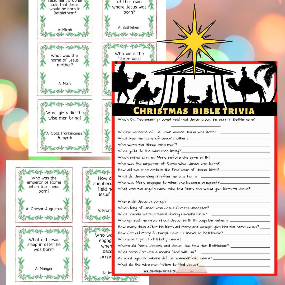 Free Christmas Bible Trivia Printables (2 Versions!) - Leap Of throughout Christmas Bible Trivia Printable Free