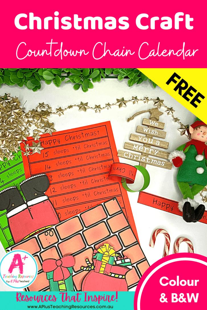 Free Christmas Calendar Countdown Chain pertaining to Santa Countdown Chain Printable