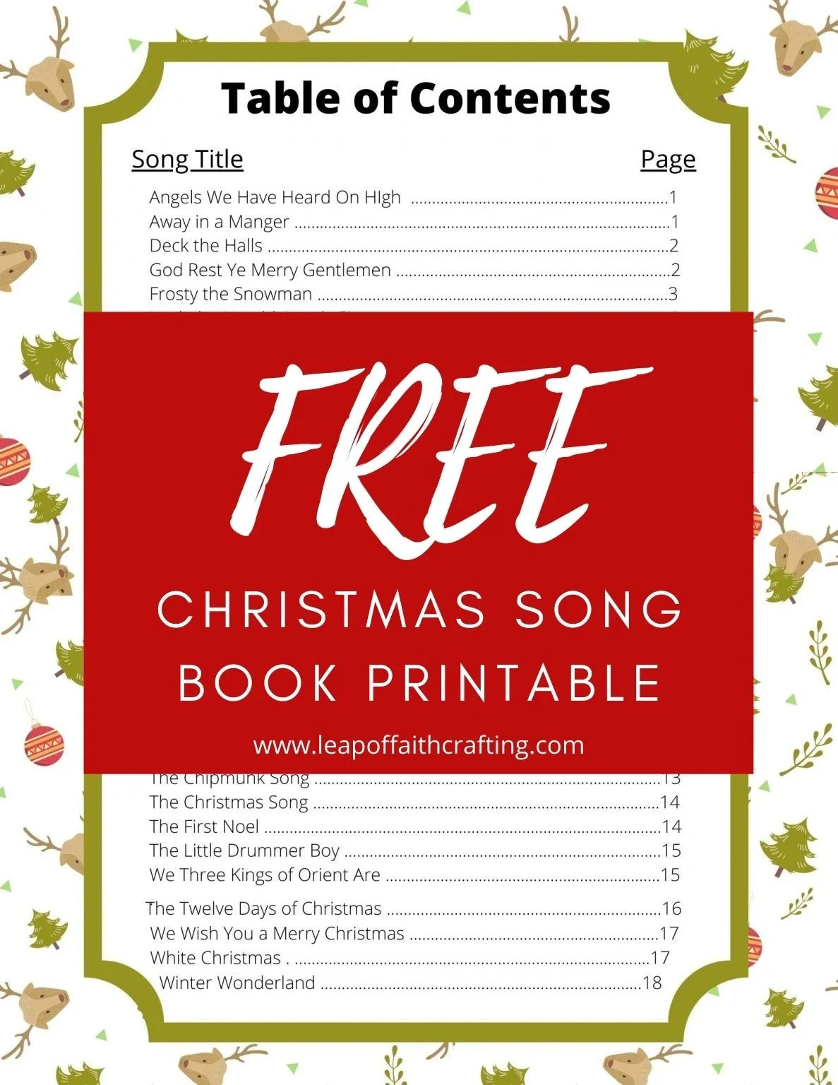 Free Christmas Carols Lyrics Pdf To Print Now! - Leap Of Faith throughout Christmas Caroling Book Printable