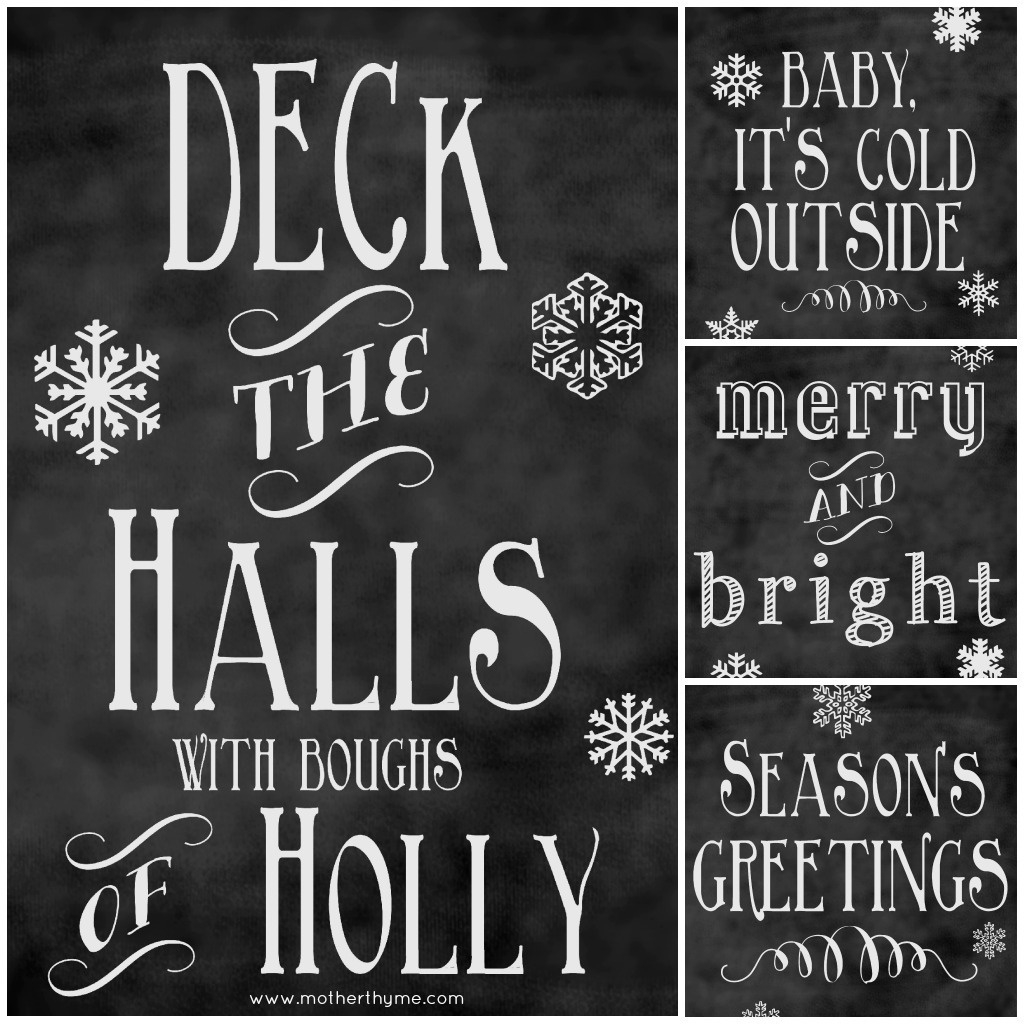 Free Christmas Chalkboard Printables - Mother Thyme intended for Christmas Chalkboard Printable Free