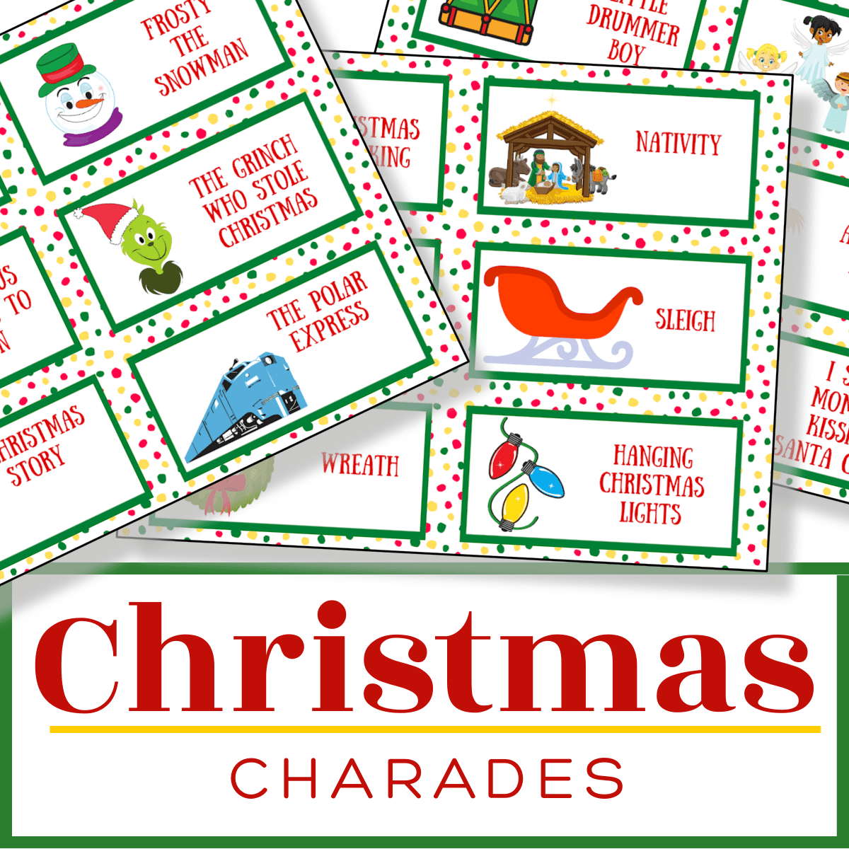 Free Christmas Charades Printable - Organized 31 for Christmas Charades Card Printable