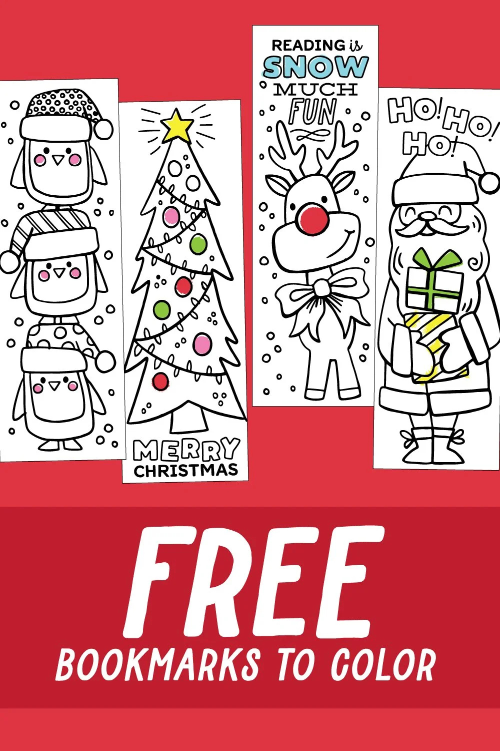 Free Christmas Coloring Bookmarks — Jessie Steury with Christmas Bookmarks Printable Free