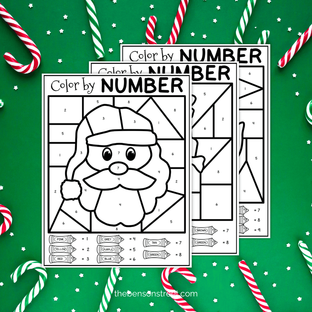 Free Christmas Colornumber Printables For Kids throughout Printable Color by Number Christmas