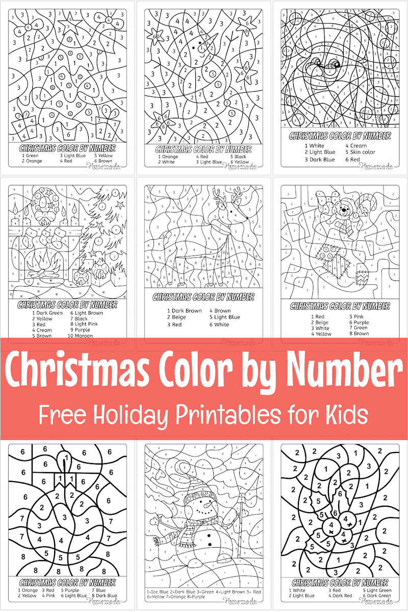 Free Christmas Colornumber Printables throughout Adult Christmas Color By Number Printable