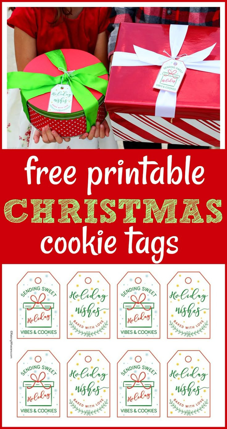 Free Christmas Cookie Tags Printable regarding Santa Cookie Tags Printable