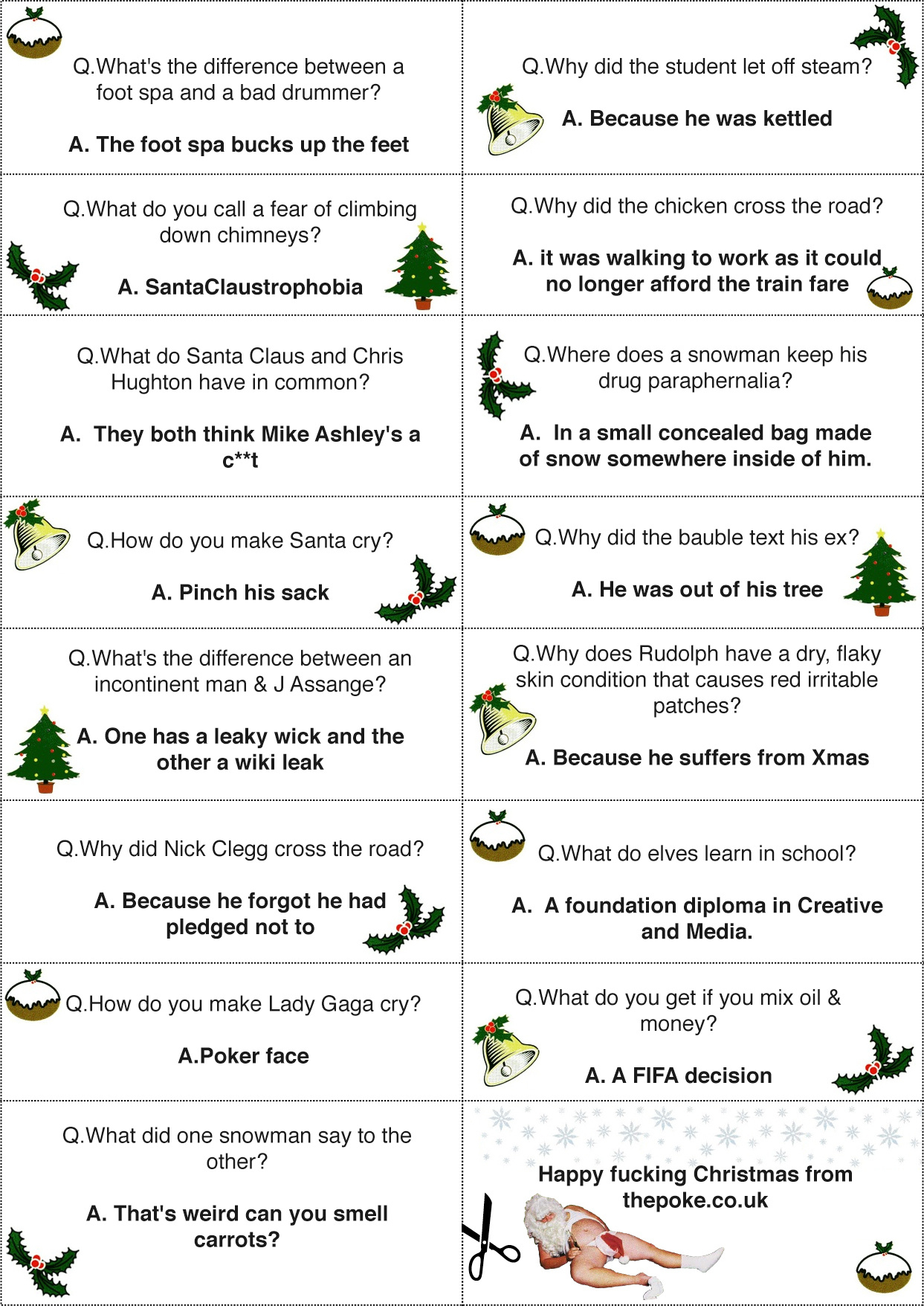 Free Christmas Cracker Jokes Printable Pdf, Download Free with regard to Christmas Jokes For Adults Printable