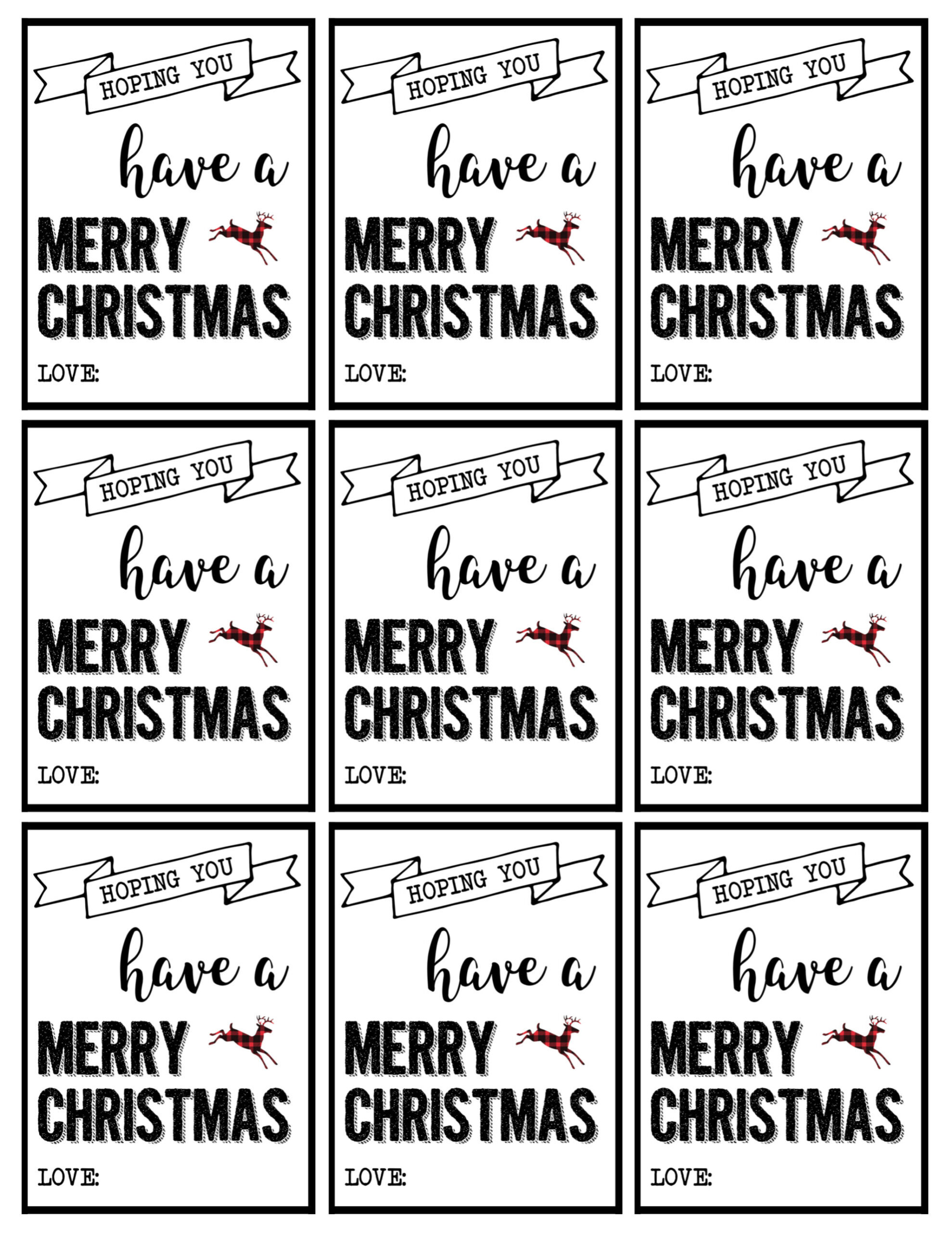 Free Christmas Gift Tag Printables - Printable Party Favors throughout Free Printable Merry Christmas Tags