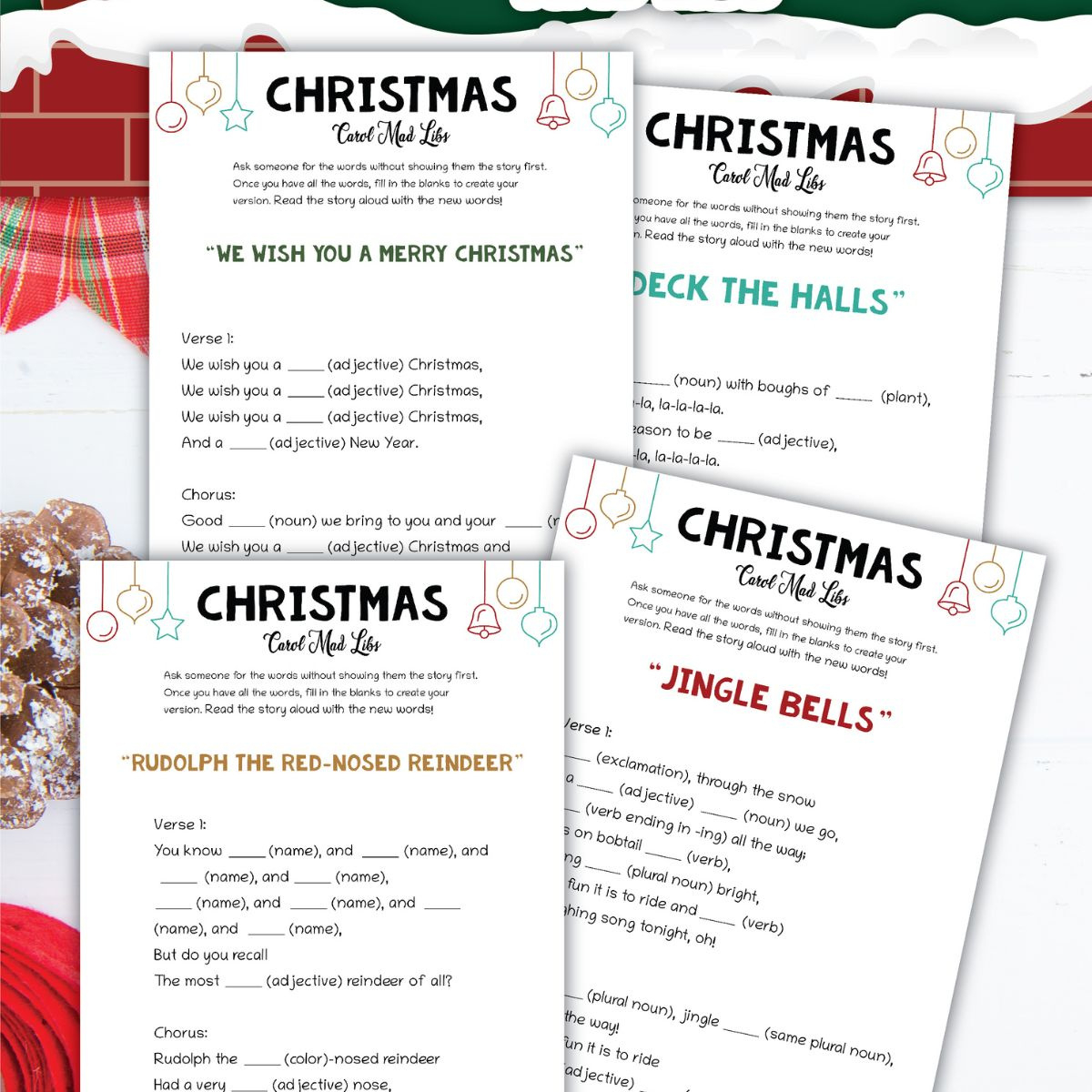 Free Christmas Mad Libs (Song Versions!) - Leap Of Faith Crafting with regard to Christmas Carol Mad Libs Printable