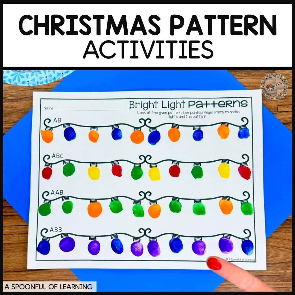 Free Christmas Pattern Activities For Kindergarten - A Spoonful Of inside Christmas Pattern Worksheets Printable