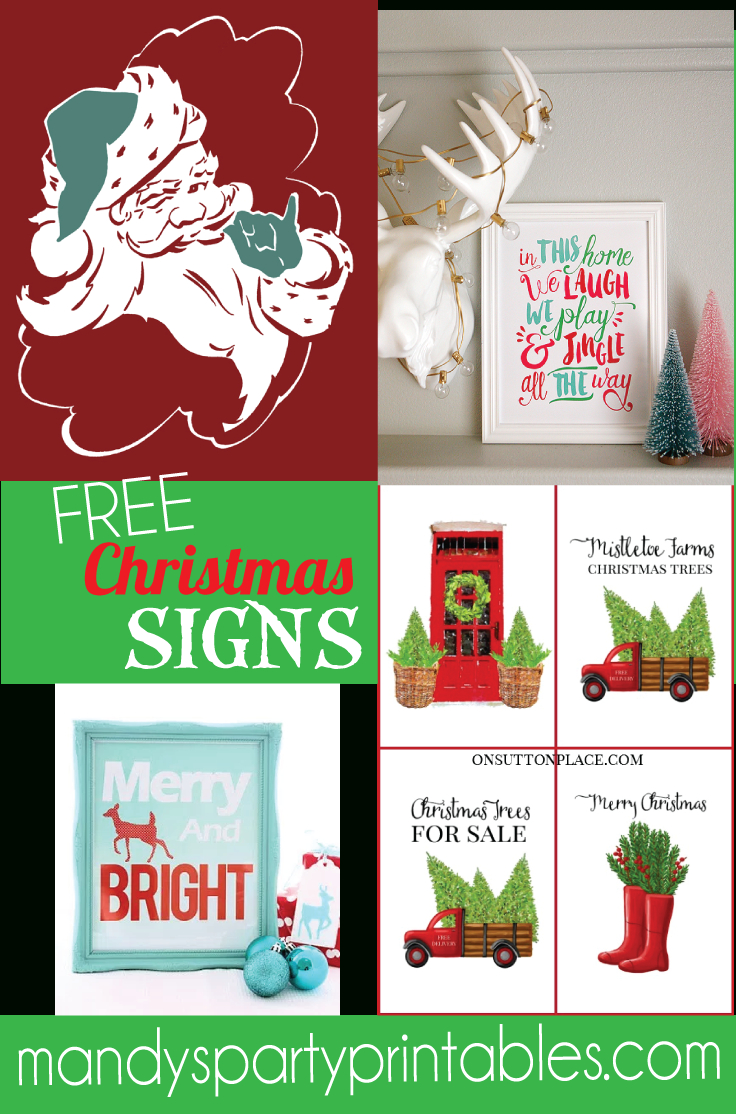 Free Christmas Printable Signs Roundup - Mandy'S Party Printables with regard to Christmas Signs Free Printable