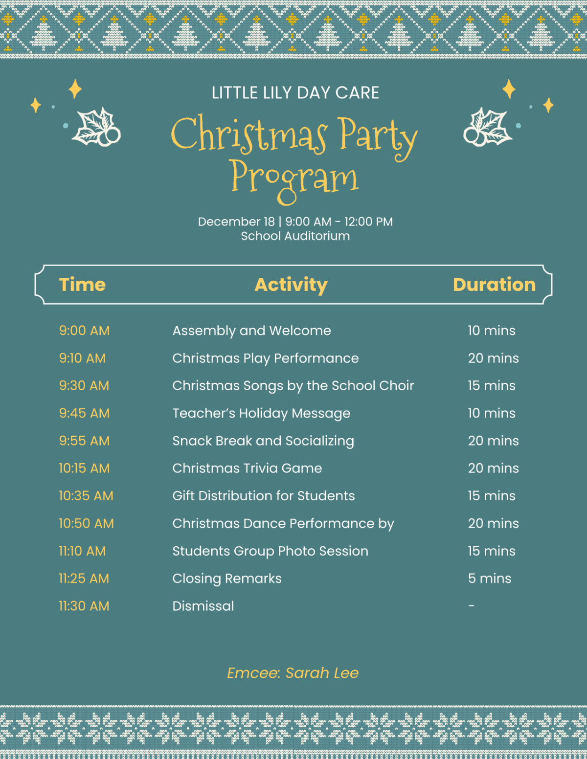 Free Christmas Program Templates, Editable And Printable intended for Christmas Party Program Flow Template