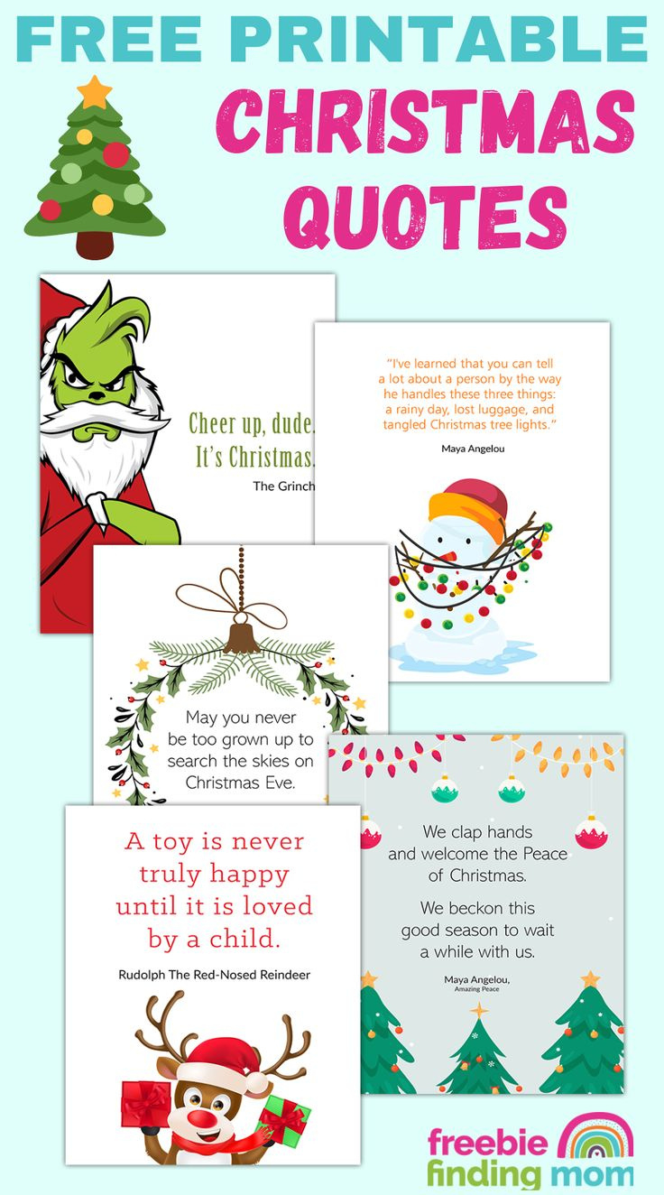 Free Christmas Quotes (Printable Pdfs) with regard to Printable Christmas Sayings For Card