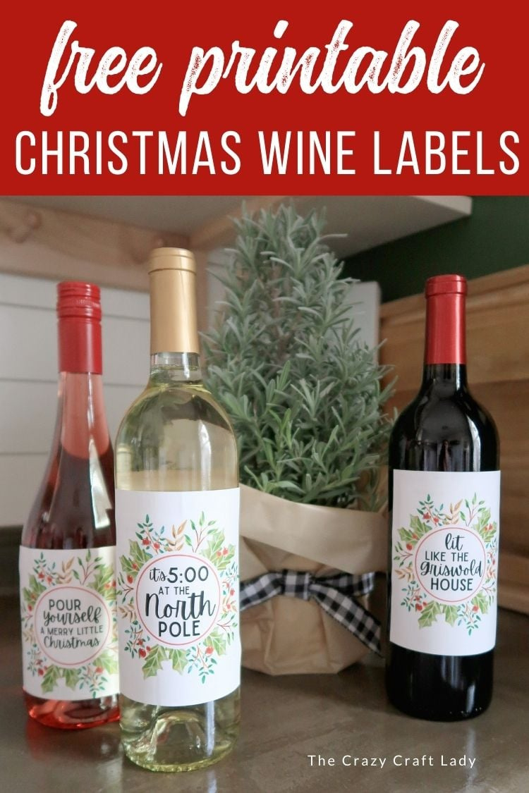 Free Christmas Wine Labels For Bottles - 8 Printables - The Crazy for Christmas Bottle Labels Printable