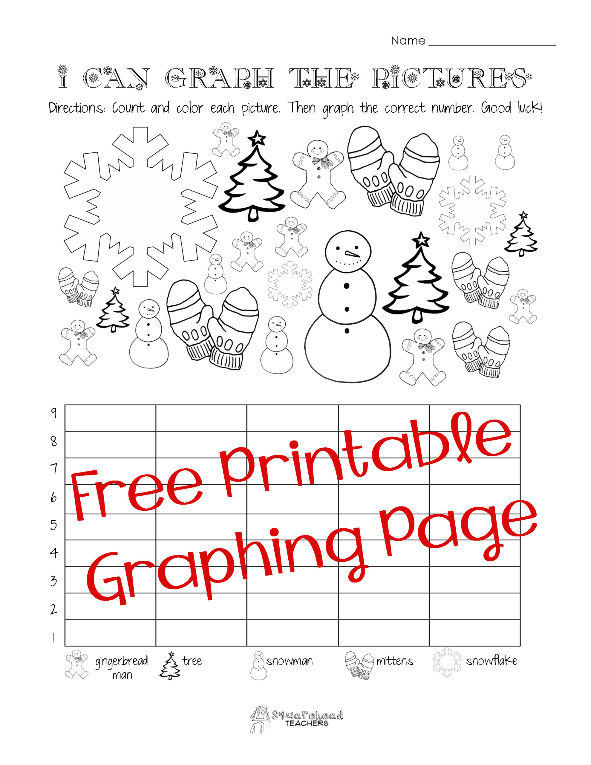 Free Christmas/Winter Graphing Worksheet (Kindergarten, First with regard to Free Printable Christmas Graphing Worksheets