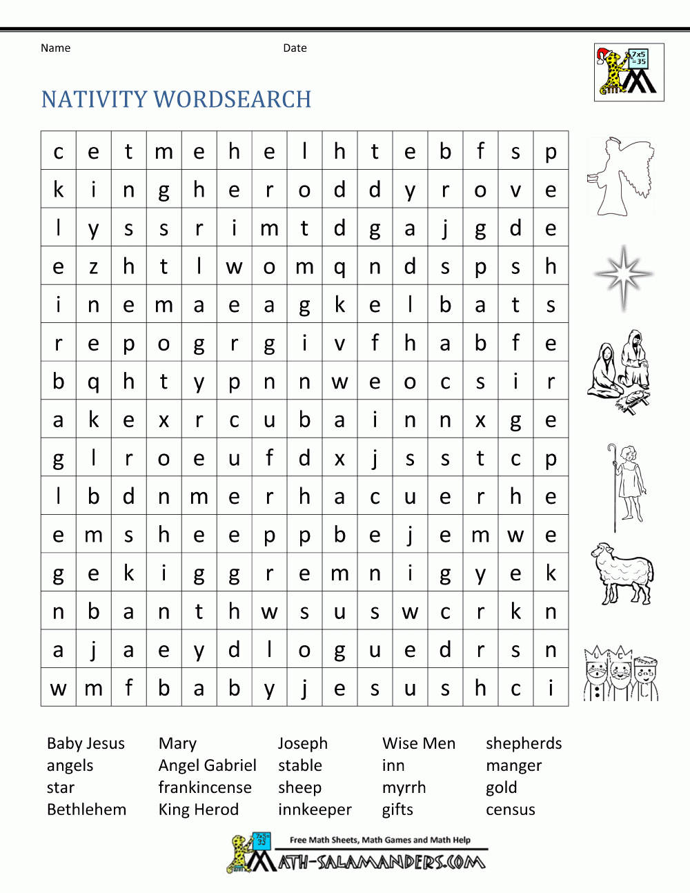 Free Christmas Worksheets For Kids (Free Printable Activity Sheets for Free Printable Christmas Worksheets For Middle School