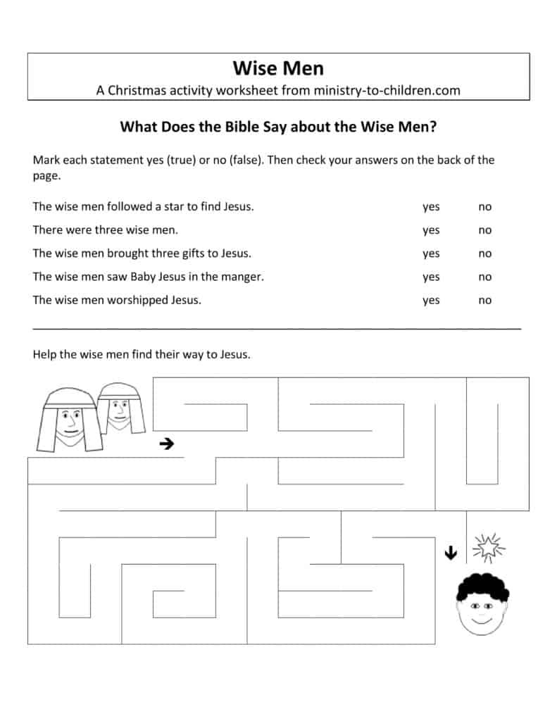 Free Christmas Worksheets For Kids (Free Printable Activity Sheets) with Bible Christmas Worksheets Printable