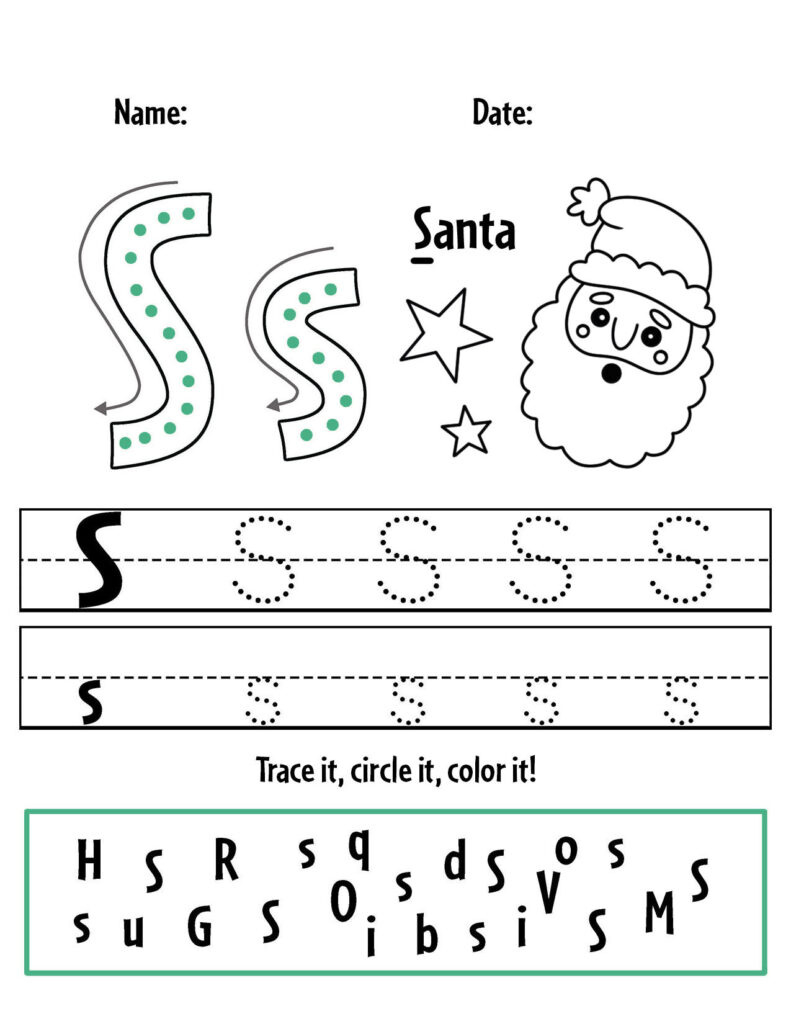 Free Christmas Worksheets For Preschool! ⋆ The Hollydog Blog in Christmas Letter Worksheets For Preschool