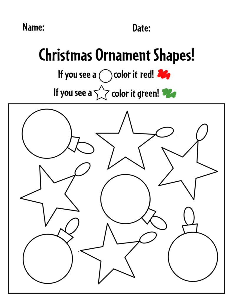 Free Christmas Worksheets For Preschool! ⋆ The Hollydog Blog pertaining to Christmas Shape Worksheets Printable