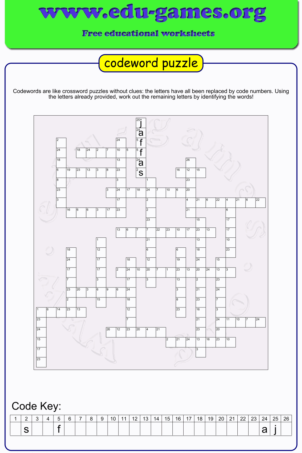 Free Codeword Generator | Create & Download Code Word Puzzles within Free Printable Codewords